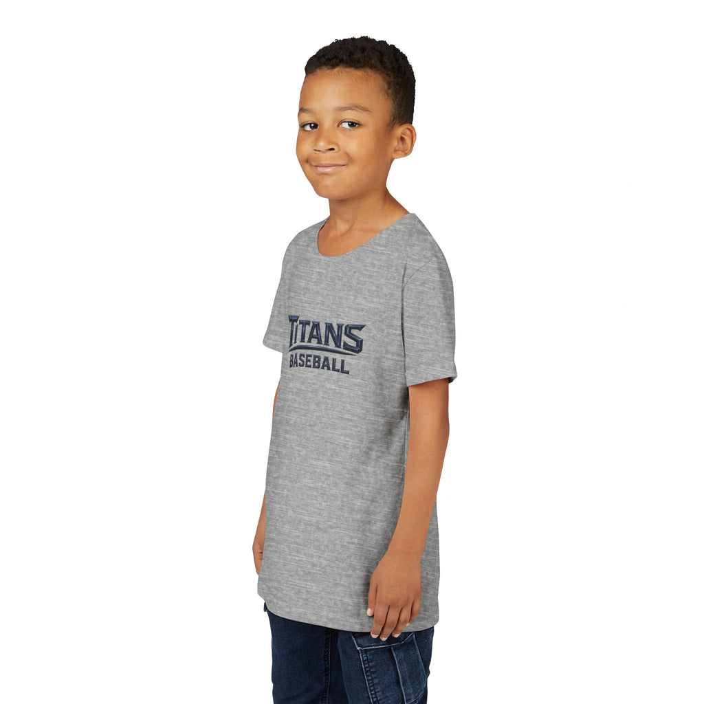 Titans Signature Youth Tee-Navy Logo "Command The Game"