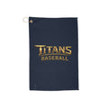 Titans Navy Golf Towel-Gold Logo