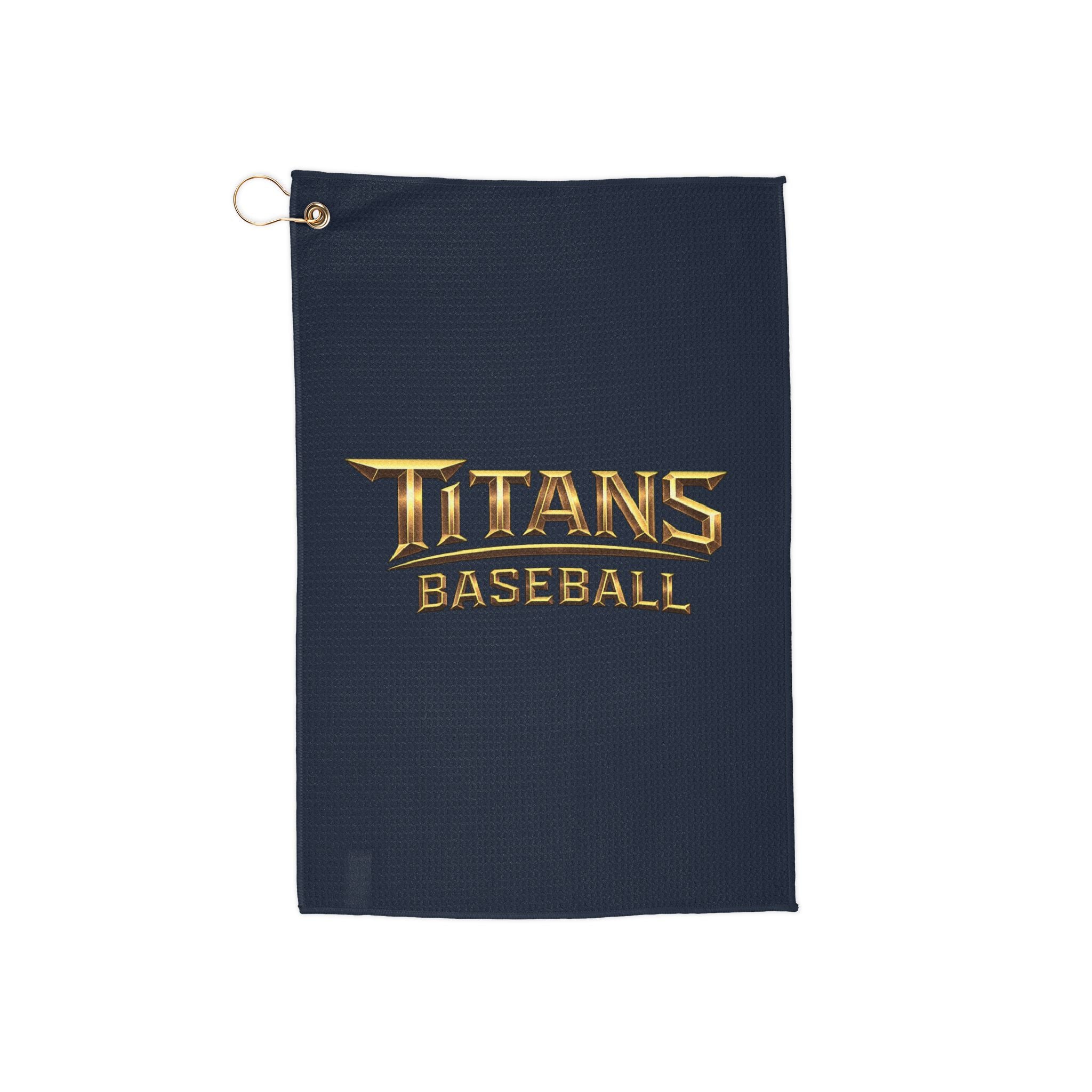 Titans Navy Golf Towel-Gold Logo