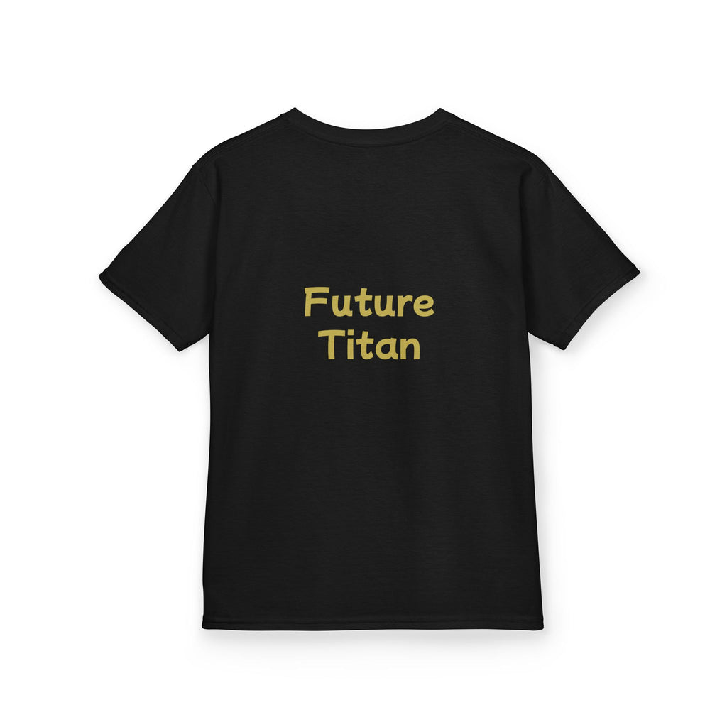 Titans Prime Youth Baseball Tee-Gold 'Future Titan' Back Print