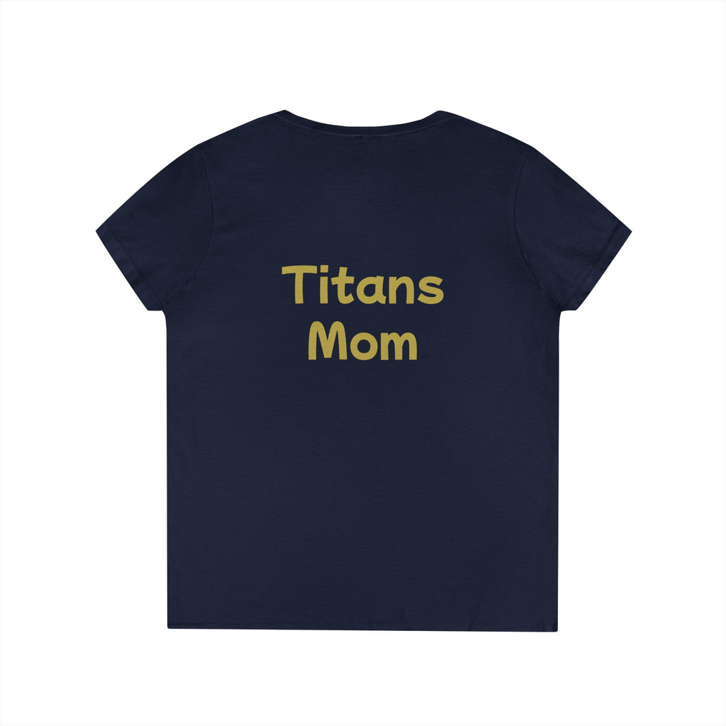 Titans Signature Ladies V-Neck Tee-Gold "Titans Mom" Fan Shirt