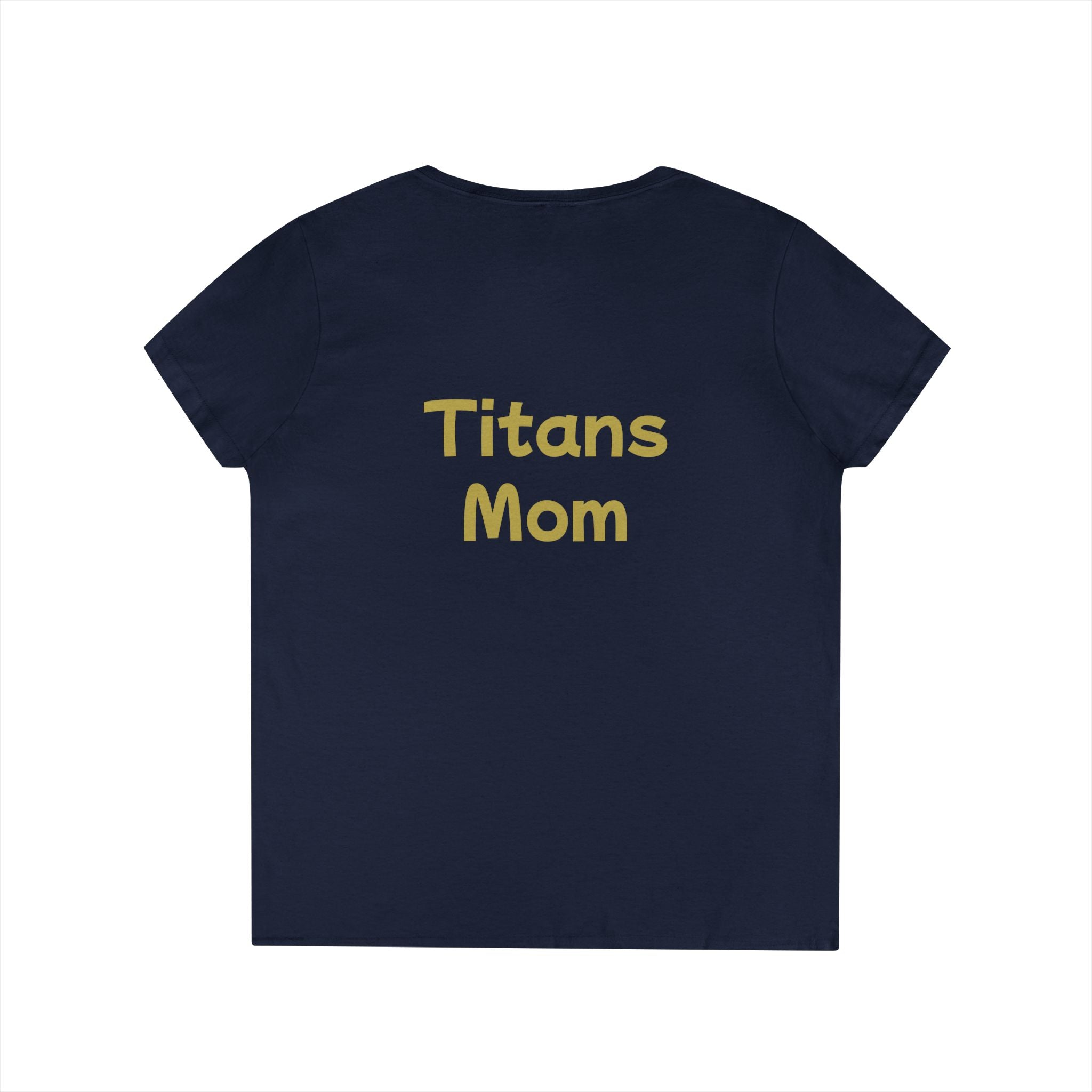 Titans Signature Ladies V-Neck Tee-Gold "Titans Mom" Fan Shirt