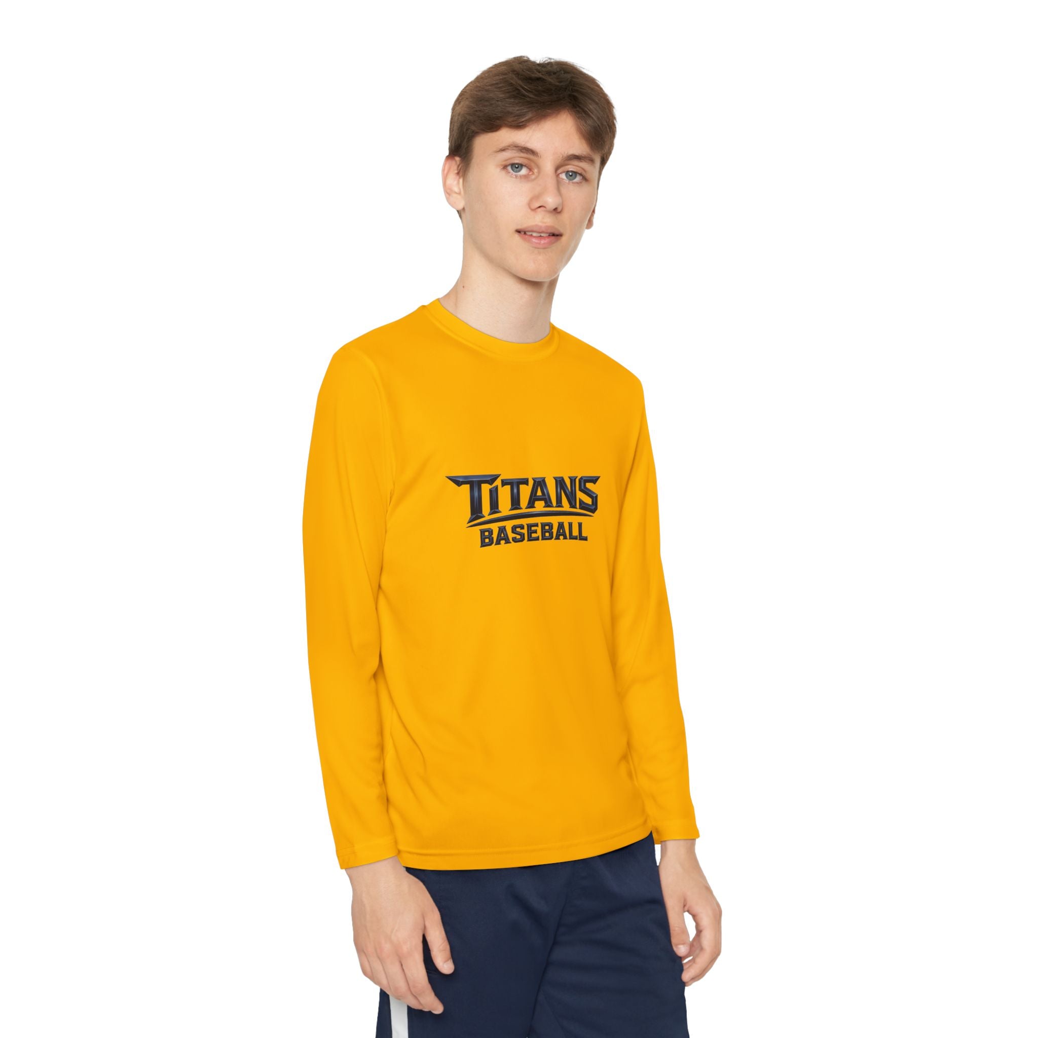 Titans Signature Youth Long Sleeve Tee - Navy Logo
