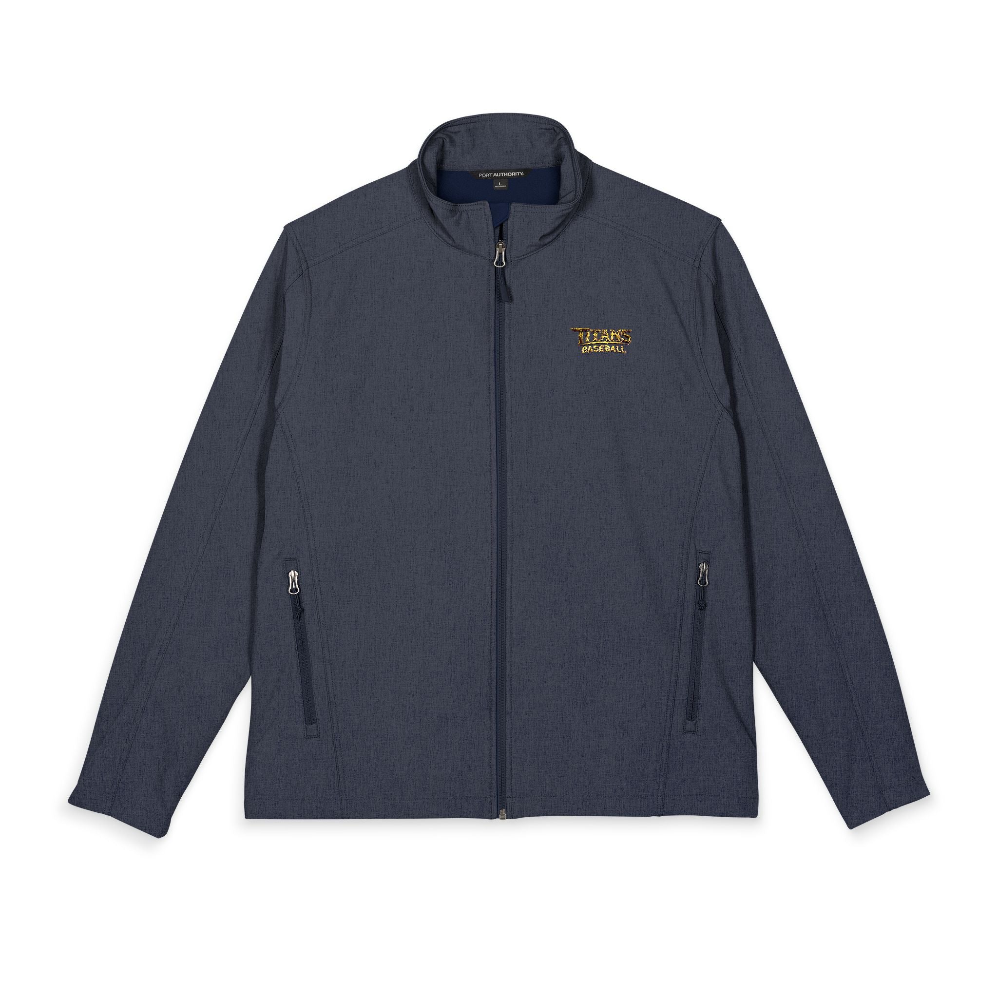 Titans Signature Embroidered Men's Soft Shell Jacket-Gold Logo