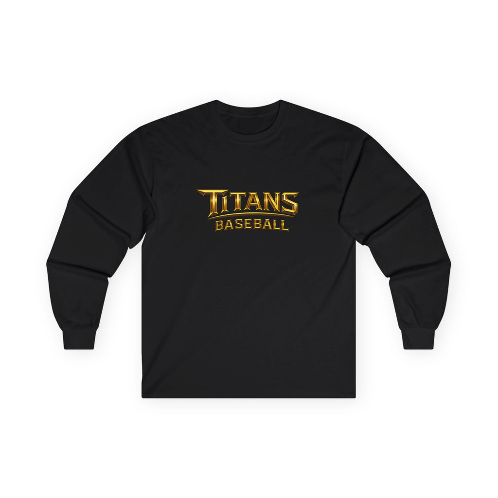 Titans Signature Men's Long Sleeve Tee-Gold Logo