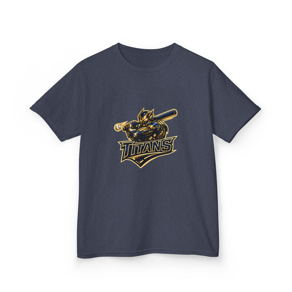 Titans Prime Youth Baseball Tee-Gold 'Future Titan' Back Print