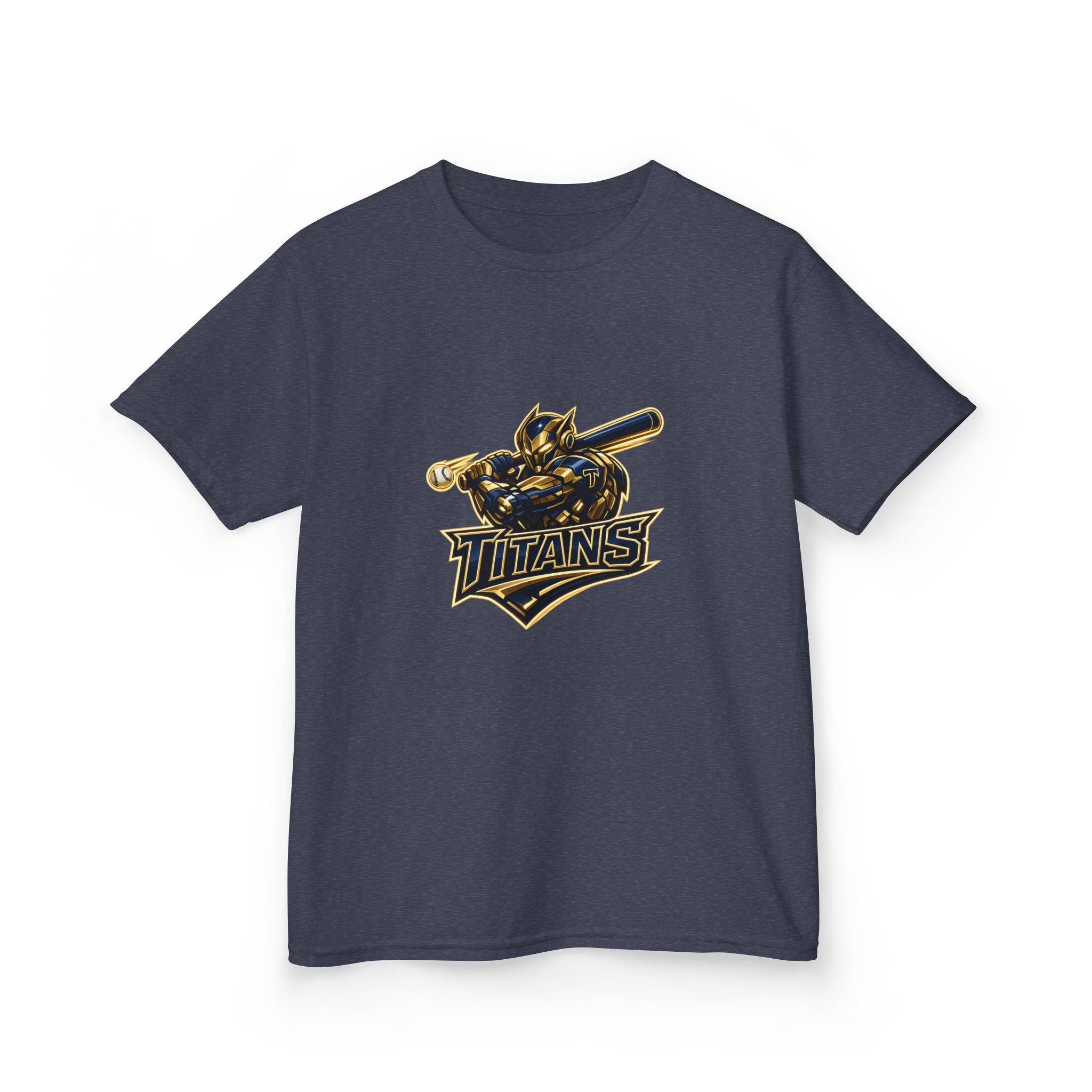 Titans Prime Youth Baseball Tee-Gold 'Future Titan' Back Print