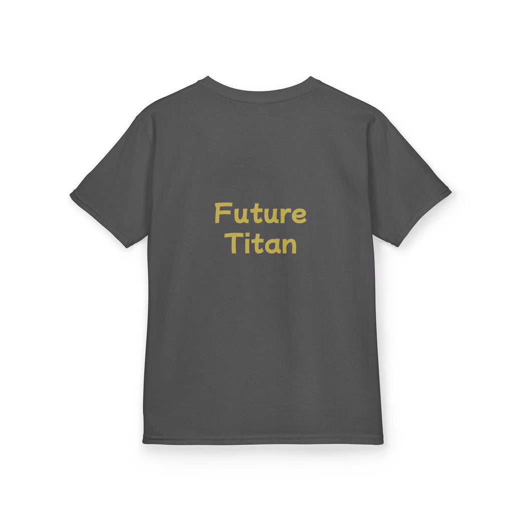 Titans Prime Youth Baseball Tee-Gold 'Future Titan' Back Print