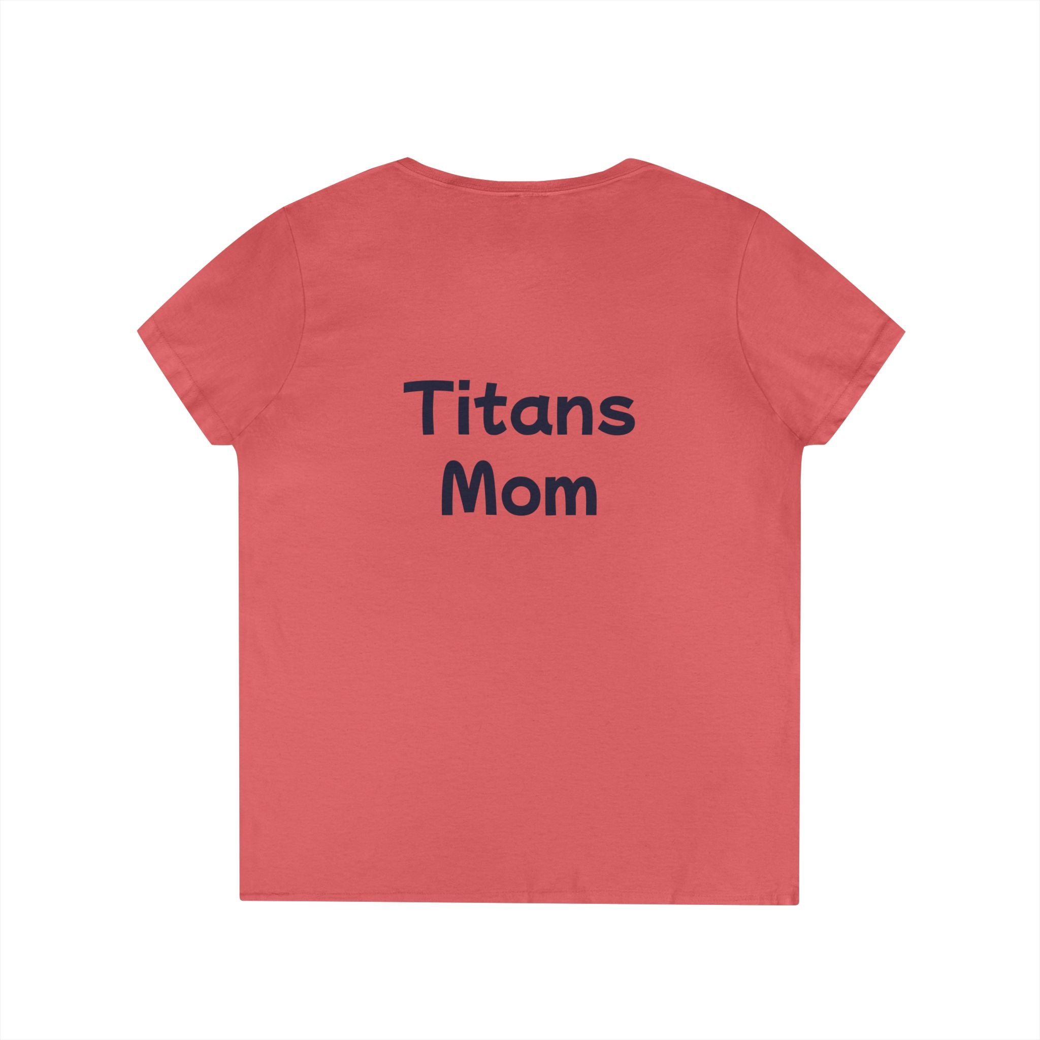Titans Signature Ladies' V-Neck Tee-Blue "Titans Mom" Fan Shirt