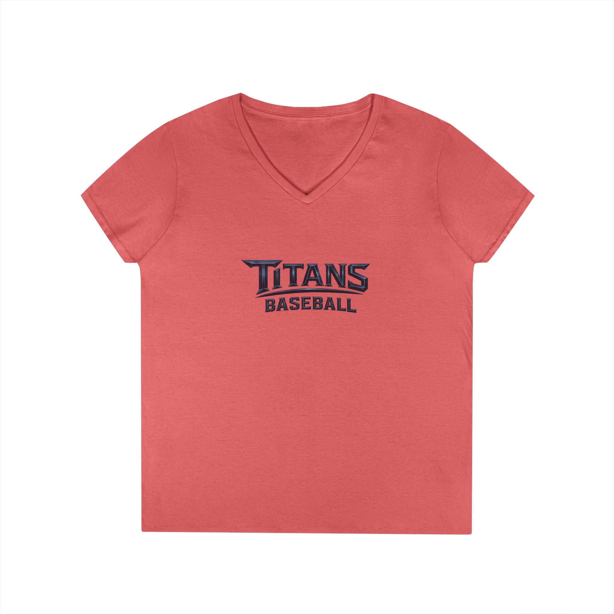 Titans Signature Ladies' V-Neck Tee-Blue "Titans Mom" Fan Shirt