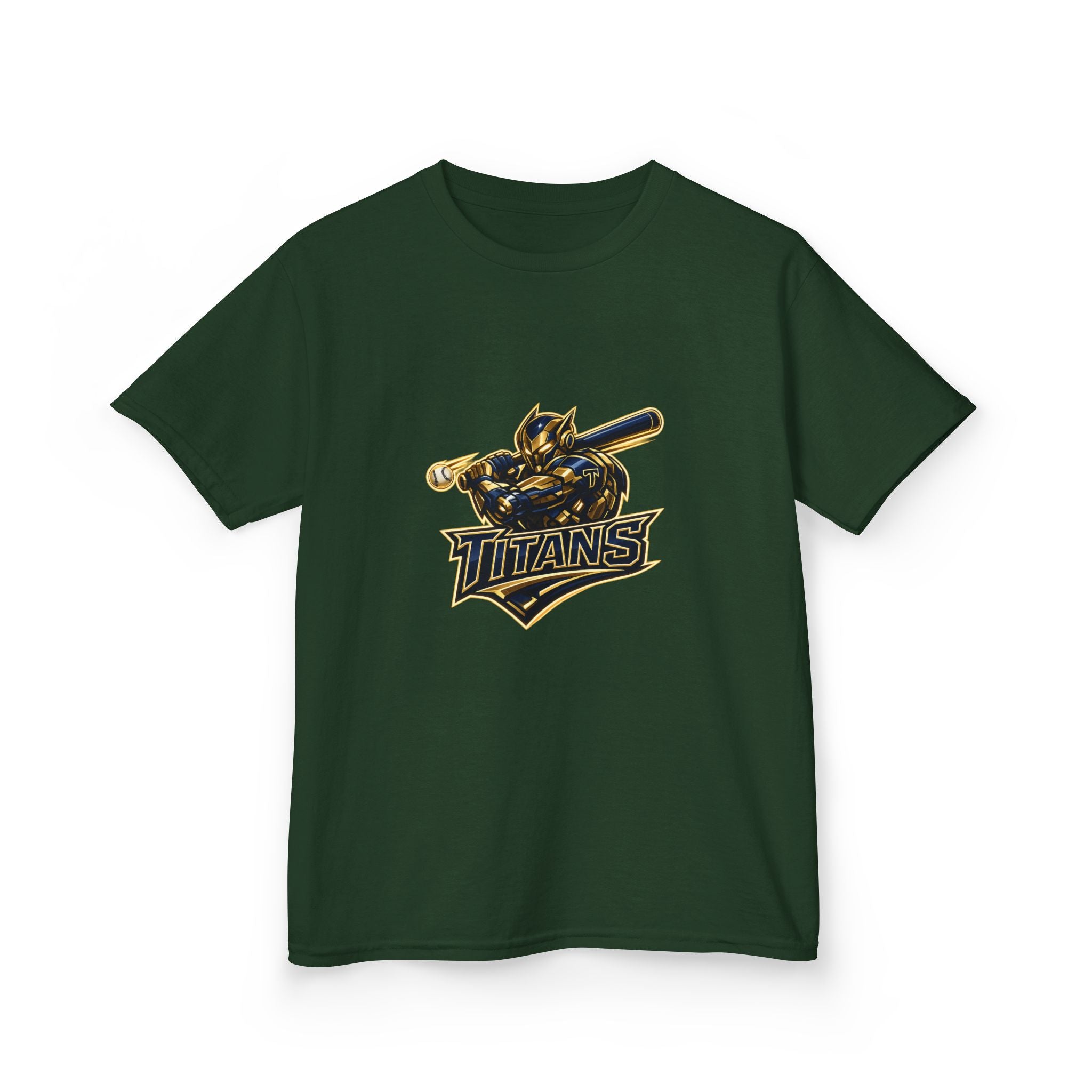Titans Prime Youth Baseball Tee-Gold 'Future Titan' Back Print