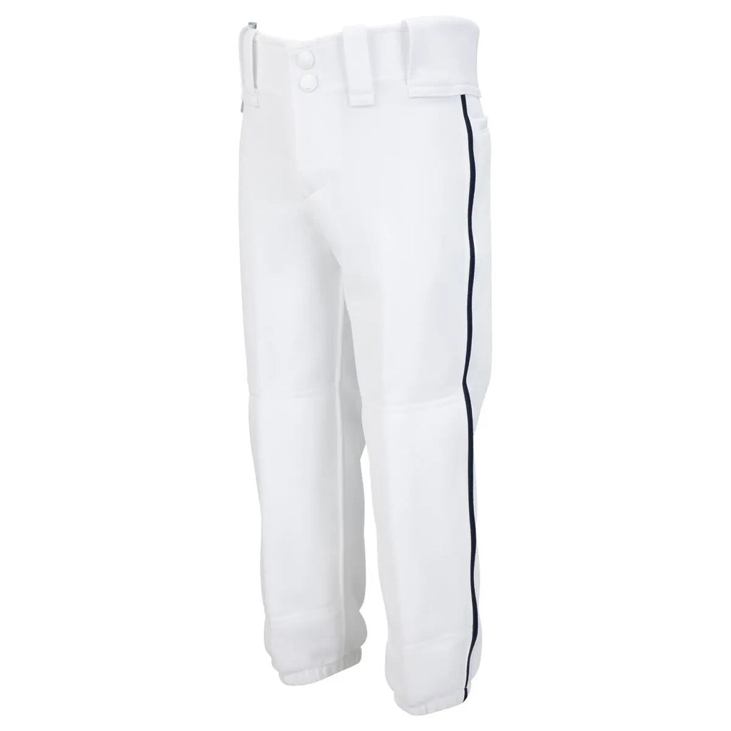 Titan Performance White Baseball Pants With Navy Piping