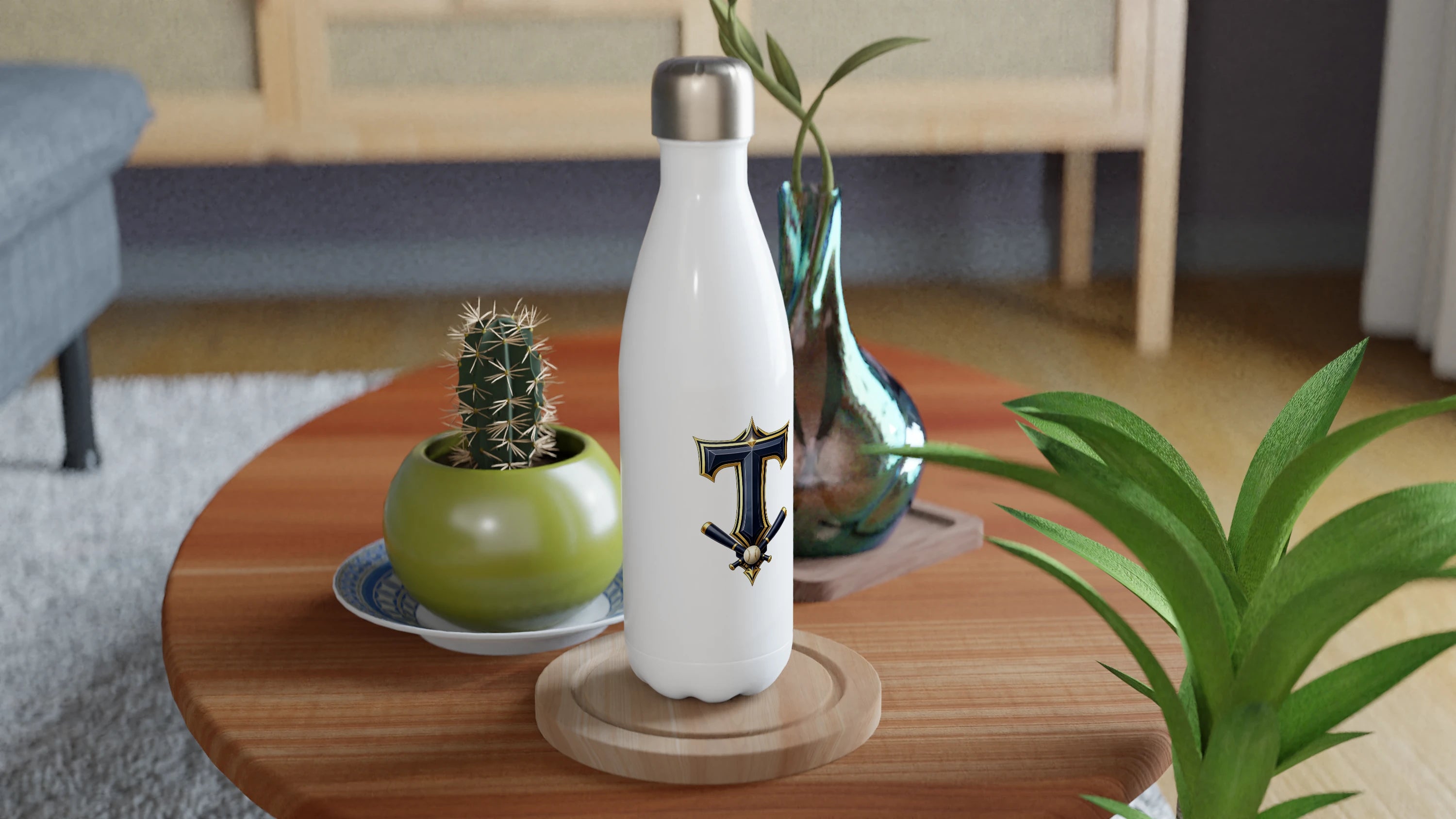 Titans White 17oz Stainless Steel Water Bottle